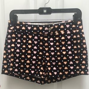 J. Crew heart printed shorts